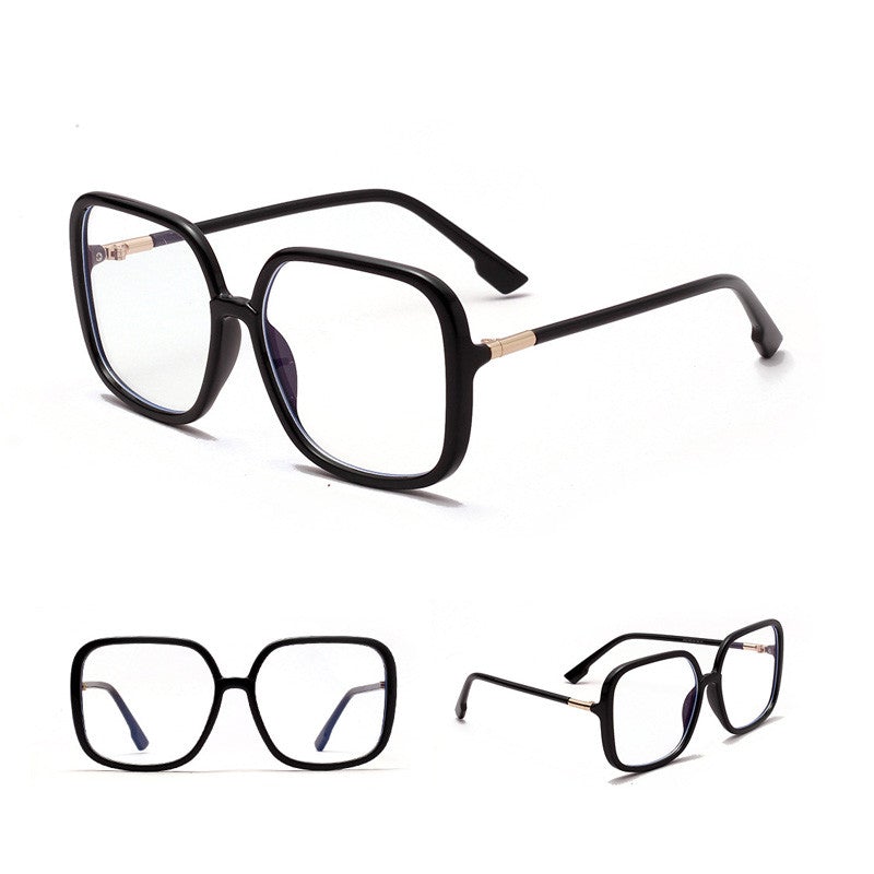 Oversize Anti-blue Light Vintage Retro Clear Square Eyeglasses