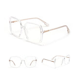 Oversize Anti-blue Light Vintage Retro Clear Square Eyeglasses