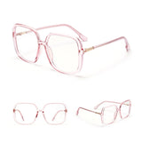 Oversize Anti-blue Light Vintage Retro Clear Square Eyeglasses