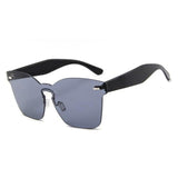 Flat Vintage Plastic Rimless Square Sunglasses