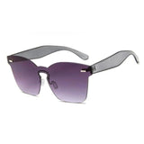 Flat Vintage Plastic Rimless Square Sunglasses