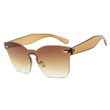Flat Vintage Plastic Rimless Square Sunglasses