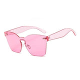 Flat Vintage Plastic Rimless Square Sunglasses