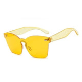 Flat Vintage Plastic Rimless Square Sunglasses