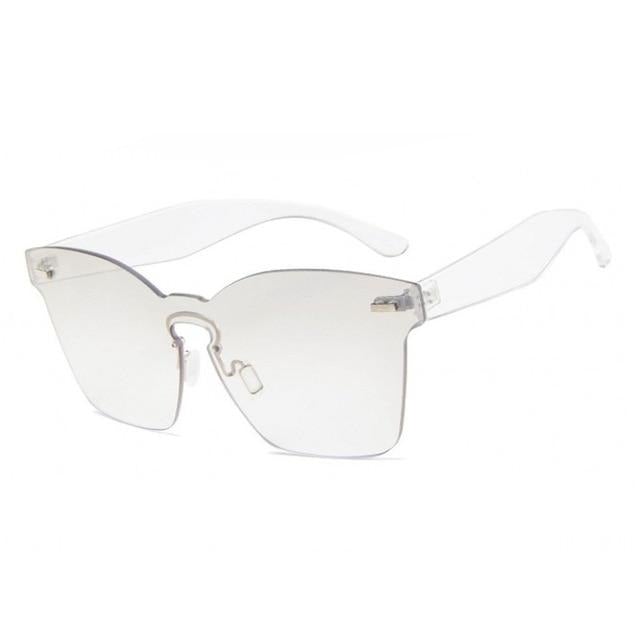 Flat Vintage Plastic Rimless Square Sunglasses