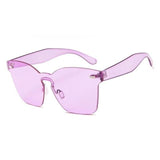 Flat Vintage Plastic Rimless Square Sunglasses