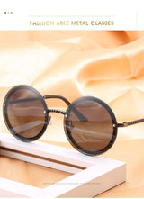 Chain Designed Frames With Rimless Lens Round Sunglasses