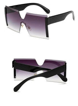 Flat Top Oversize Rimless Square Sunglasses