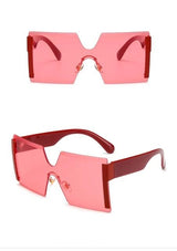Flat Top Oversize Rimless Square Sunglasses