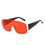 Oversized Alloy Frame Rivet Gradient Square Sunglasses