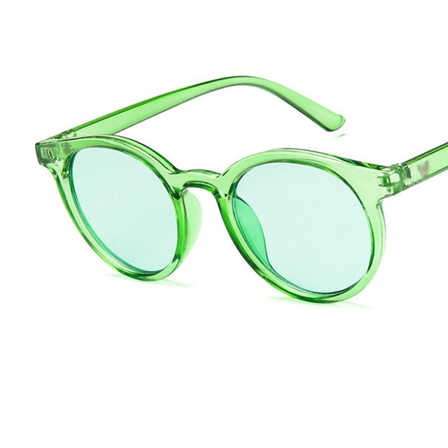 Vintage Style Plastic Frame Anti-Reflective Gradient Retro Round Sunglasses