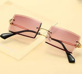 Rectangle Rimless Alloy Square Sunglasses