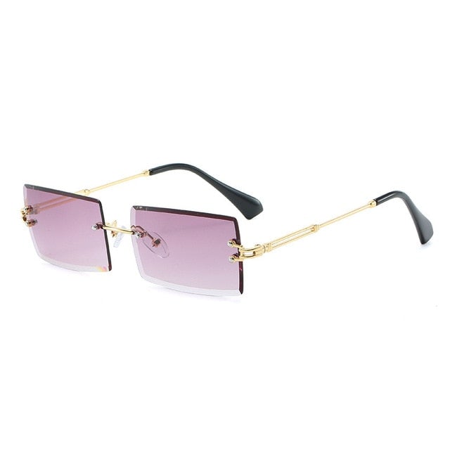 Rectangle Rimless Alloy Square Sunglasses