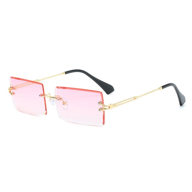 Rectangle Rimless Alloy Square Sunglasses