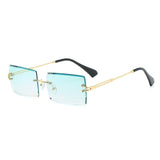 Rectangle Rimless Alloy Square Sunglasses