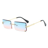 Rectangle Rimless Alloy Square Sunglasses