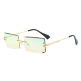 Rectangle Rimless Alloy Square Sunglasses