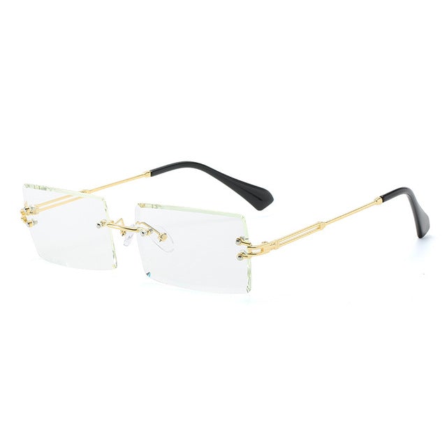 Rectangle Rimless Alloy Square Sunglasses