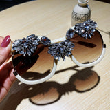 Diamond Big Frame Round Sunglasses