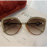 Glitter Frame Gradient Cat Eye Sunglasses