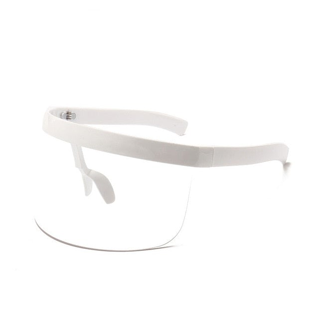 Mirrored Mask Shape Shield One Large Rimless Lens Visor Sunglasses