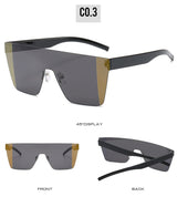 Rimless Multicolor Transparent Lens Classic Square Sunglasses