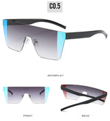Rimless Multicolor Transparent Lens Classic Square Sunglasses