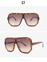 Vintage Style Single Gradient Lens Oversized Square Sunglasses