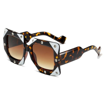 Diamond Big Frame Vintage Square Sunglasses