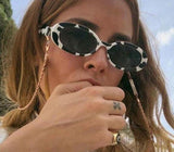 Leopard Vintage Oval Gradient Lens Retro Sunglasses