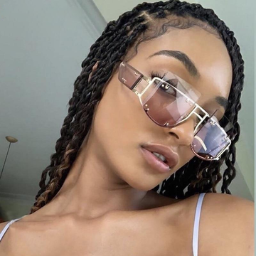 Oversize Rimless Square Sunglasses