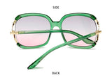Luxury Gradient Lens Transparent Frame Square Sunglasses