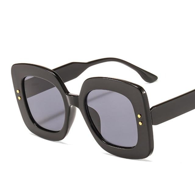 Oversized Retro Rivet Square Sunglasses
