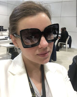 Oversize Polycarbonate Frame Gradient Square Sunglasses