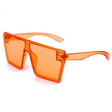 Vintage Flat Top colorful Clear Lens Oversized Square Sunglasses