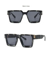 Elegant Oversize Gradient Vintage Square Sunglasses