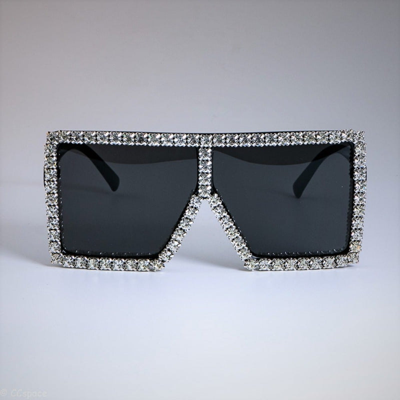 Oversized Luxury Crystal Diamond Vintage Candy Frame Square Sunglasses
