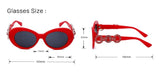 Luxury Brand With Circle Rhinestone Temples Vintage Round Sunglasses