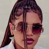 Hollow Lens Oversized Gradient Big Frame Square Sunglasses