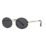 Alloy Rimless with Small Rhinestones Oval Sunglasses