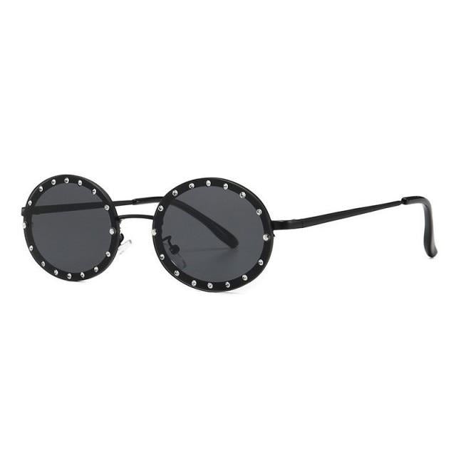 Alloy Rimless with Small Rhinestones Oval Sunglasses