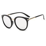 Retro Metal Coating Luxury Reflective Round Sunglasses