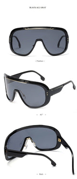 Big Frame One Piece Transparent Vintage Windproof Visor Sunglasses