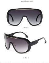 Big Frame One Piece Transparent Vintage Windproof Visor Sunglasses