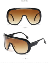 Big Frame One Piece Transparent Vintage Windproof Visor Sunglasses