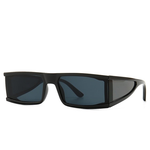 Small Rectangle Resin Frame Acrylic Lens Visor Sunglasses