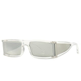 Small Rectangle Resin Frame Acrylic Lens Visor Sunglasses