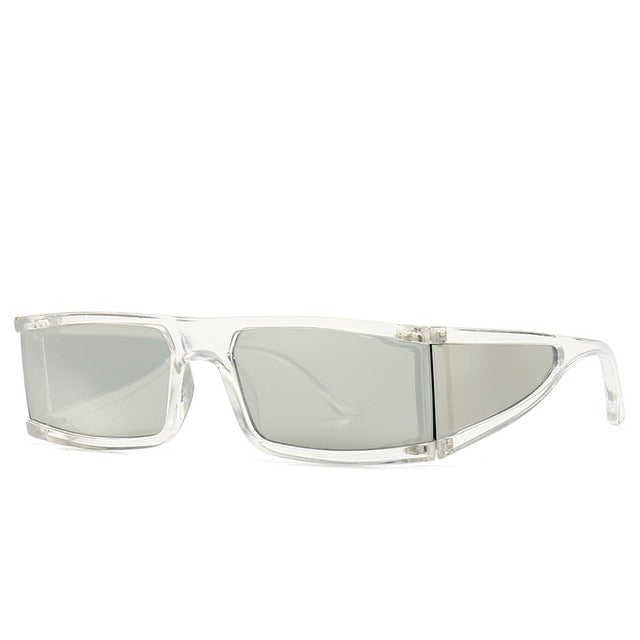 Small Rectangle Resin Frame Acrylic Lens Visor Sunglasses