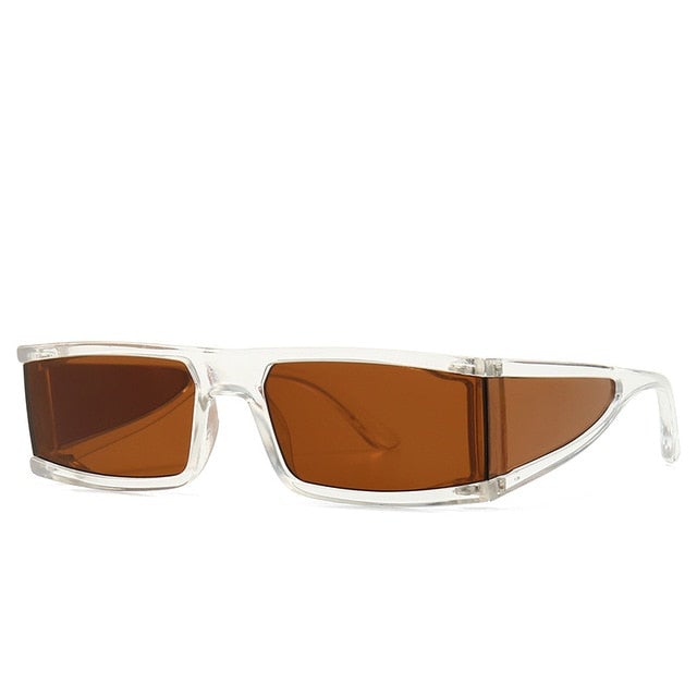 Small Rectangle Resin Frame Acrylic Lens Visor Sunglasses