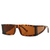 Small Rectangle Resin Frame Acrylic Lens Visor Sunglasses